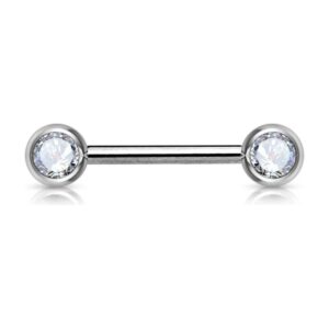 Joya de piercing para pezón cristal