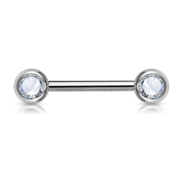 Joya de piercing para pezón cristal