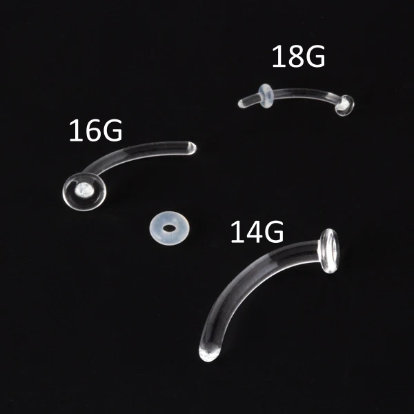 Joya para piercing barbell curvo retenedor en vidrio borosilicato gorilla glass - Imagen 4