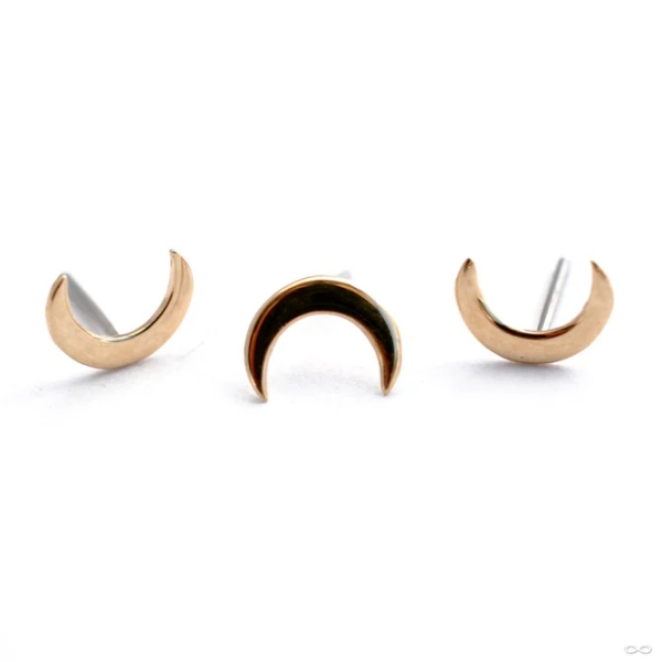 Joya de piercing media luna labret push pin de oro Leroi