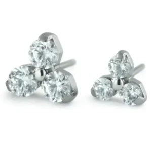 Joya de piercing labret push pin trinity cz neometal