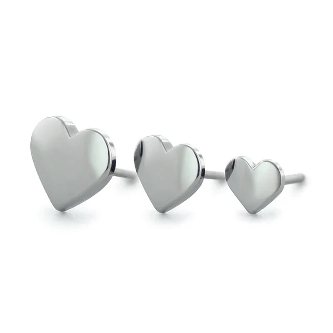 joya de piercing labret push pin corazon neometal